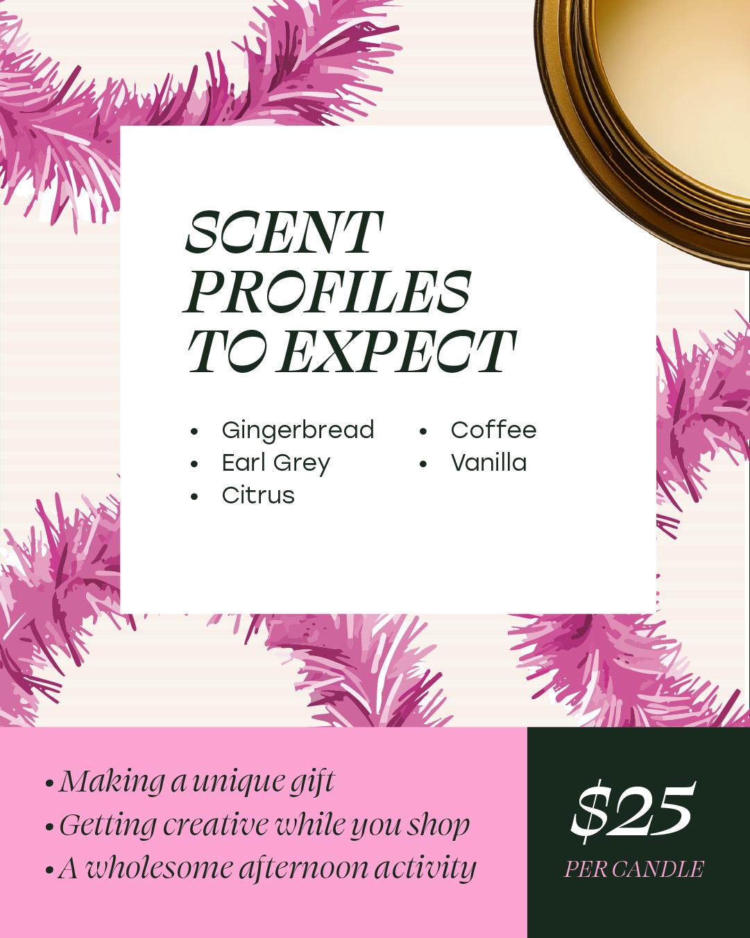 DEC 20 - Candle Decorating Workshop w/ Elmira Candle Co